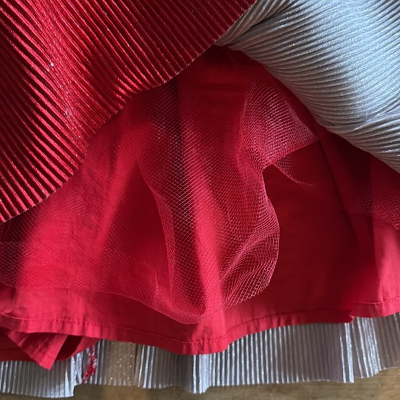 MiniBoden Red Shiny Tulle Dress 8/9 - Picture 10 of 10